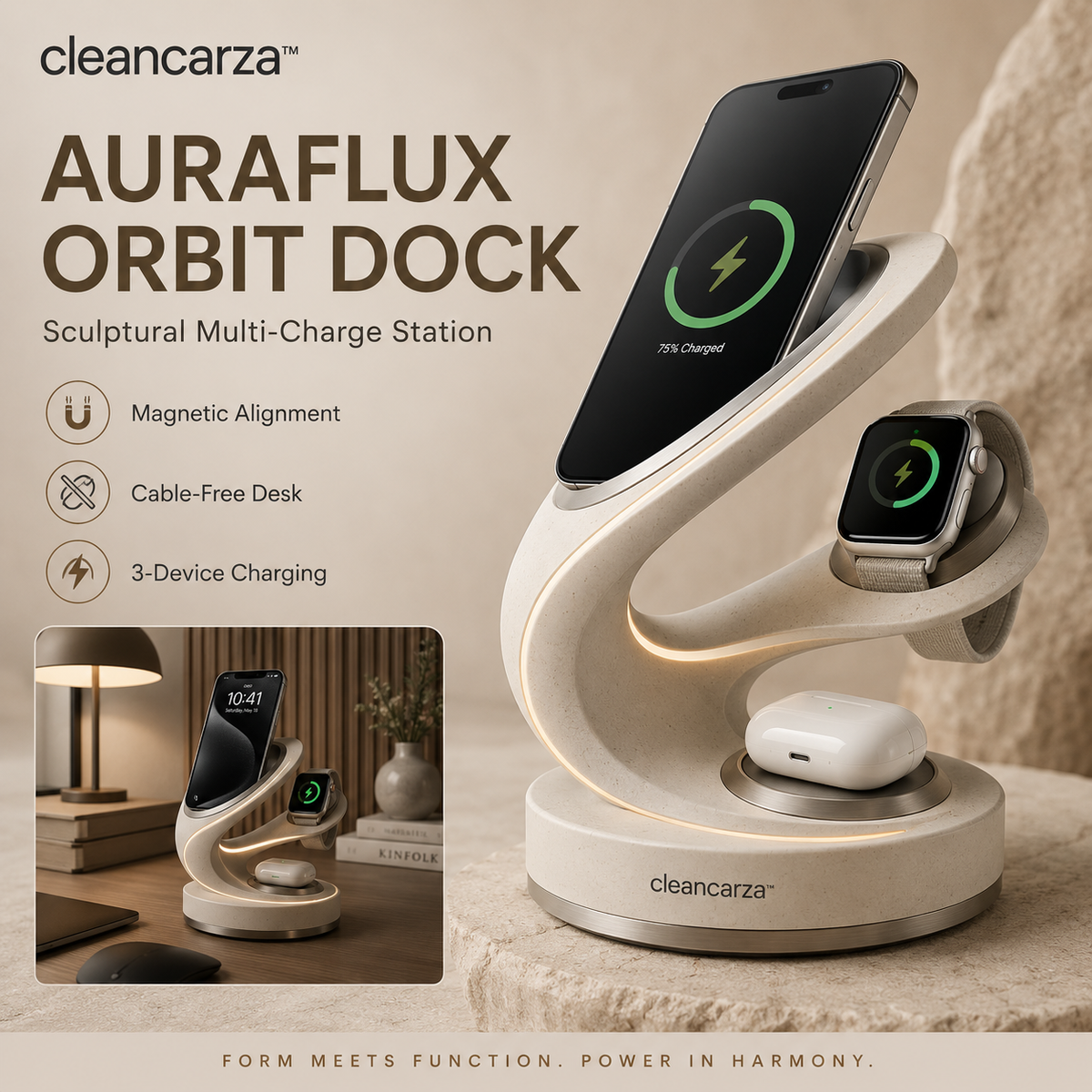 Cleancarza™ AuraFlux Orbit Dock