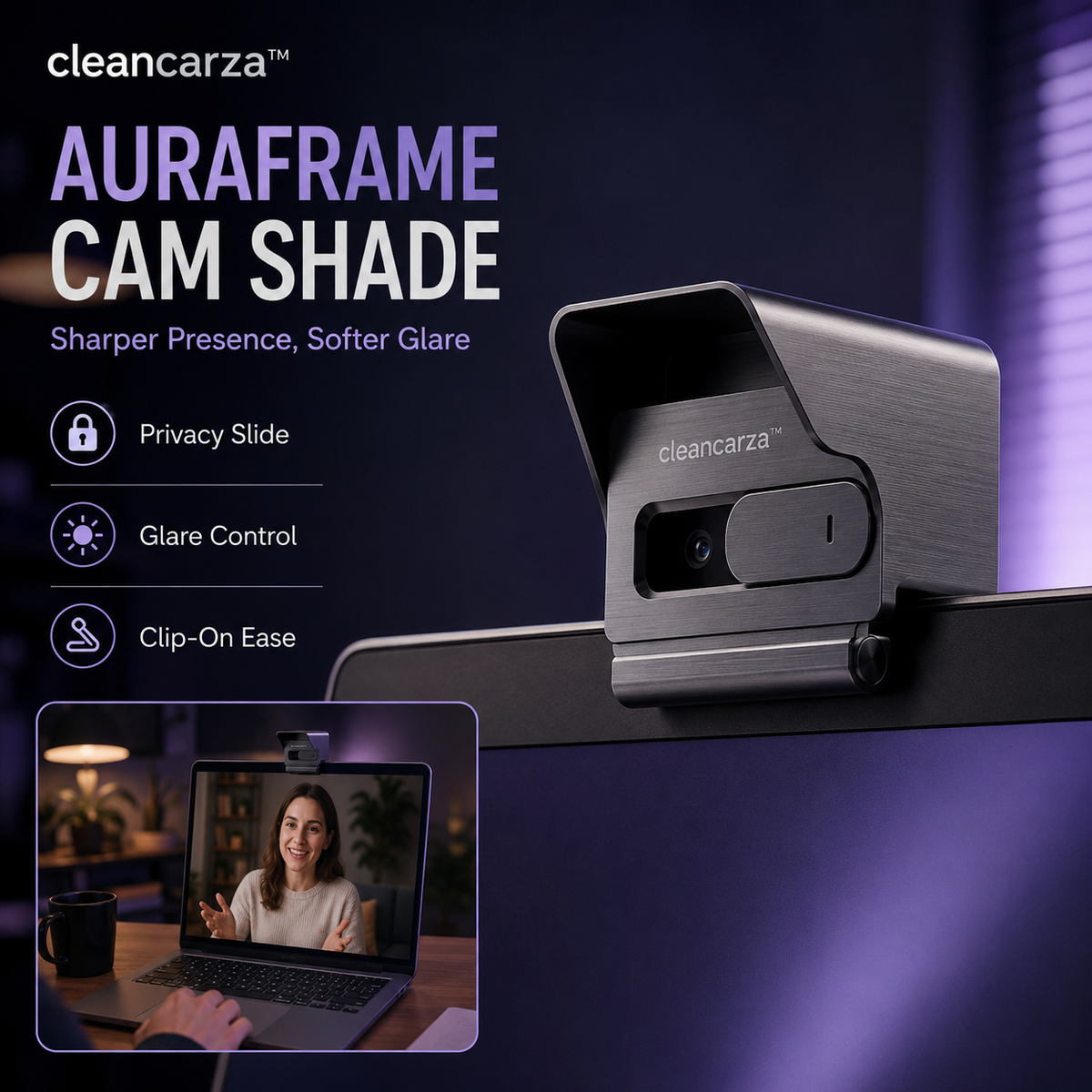 Cleancarza™ AuraFrame Cam Shade